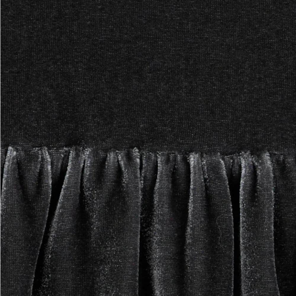 Carter’s Adorable Black Dress with White Long Sleeve Toddler Girl  Set 3 Pieces
